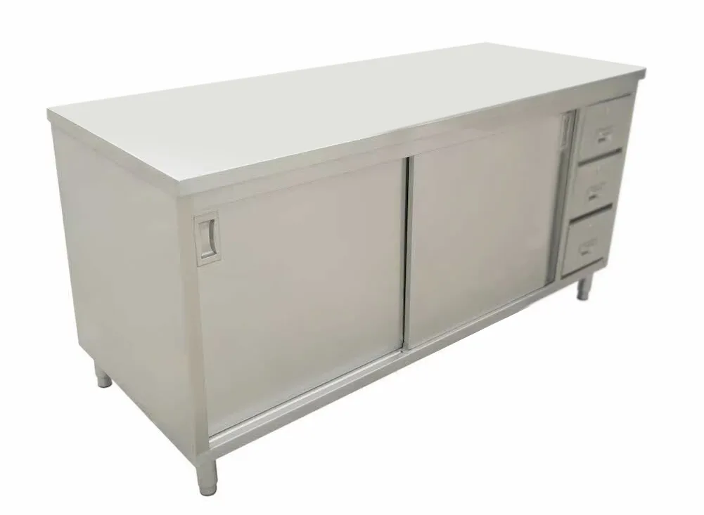Omcan USA 44196 Cabinet Base Sliding Doors Work Table