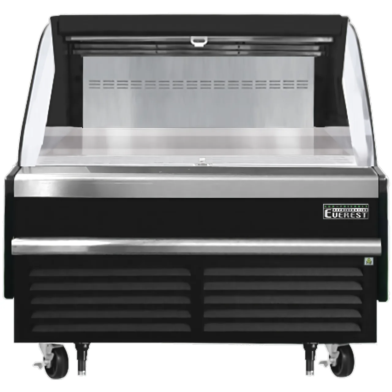 Everest EOMH-48-B-35-S 48" Horizontal Open Air Merchandiser in Black, Deck Only, Open Curved, 7.3 cu. ft.