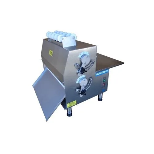 Somerset CDR-2100 Countertop Double Pass Dough Roller, 20" Synthetic Non-Stick Rollers, Side Operation