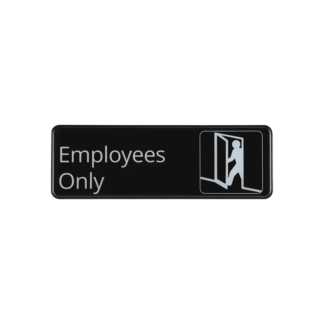 CAC China SCE3-EE05 Employee Only Compliance Sign, 9" x 3", Heavy-Duty Plastic, Black