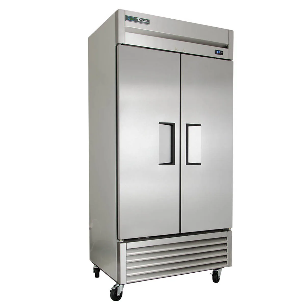 True T-35-HC 39" 2-Section Reach-In Refrigerator w/ 2 Solid Doors, Bottom Mount, Stainless Steel Front-Aluminum Sides