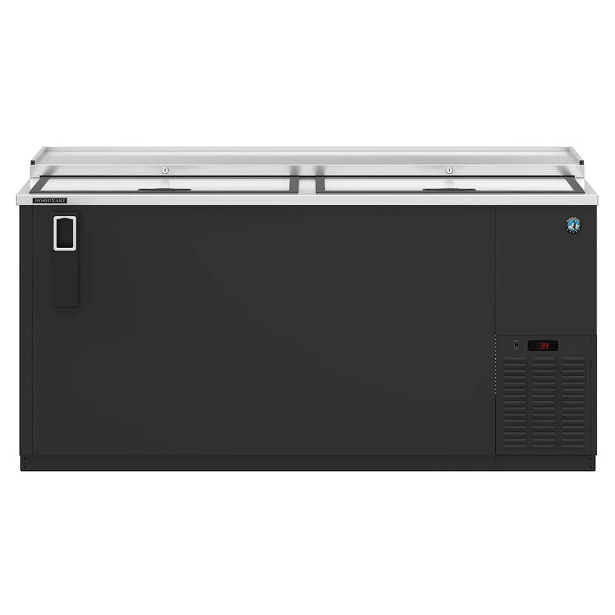 Hoshizaki CC65 65" Two Section Black Horizontal Bottle Cooler, 19.6 cu. ft.