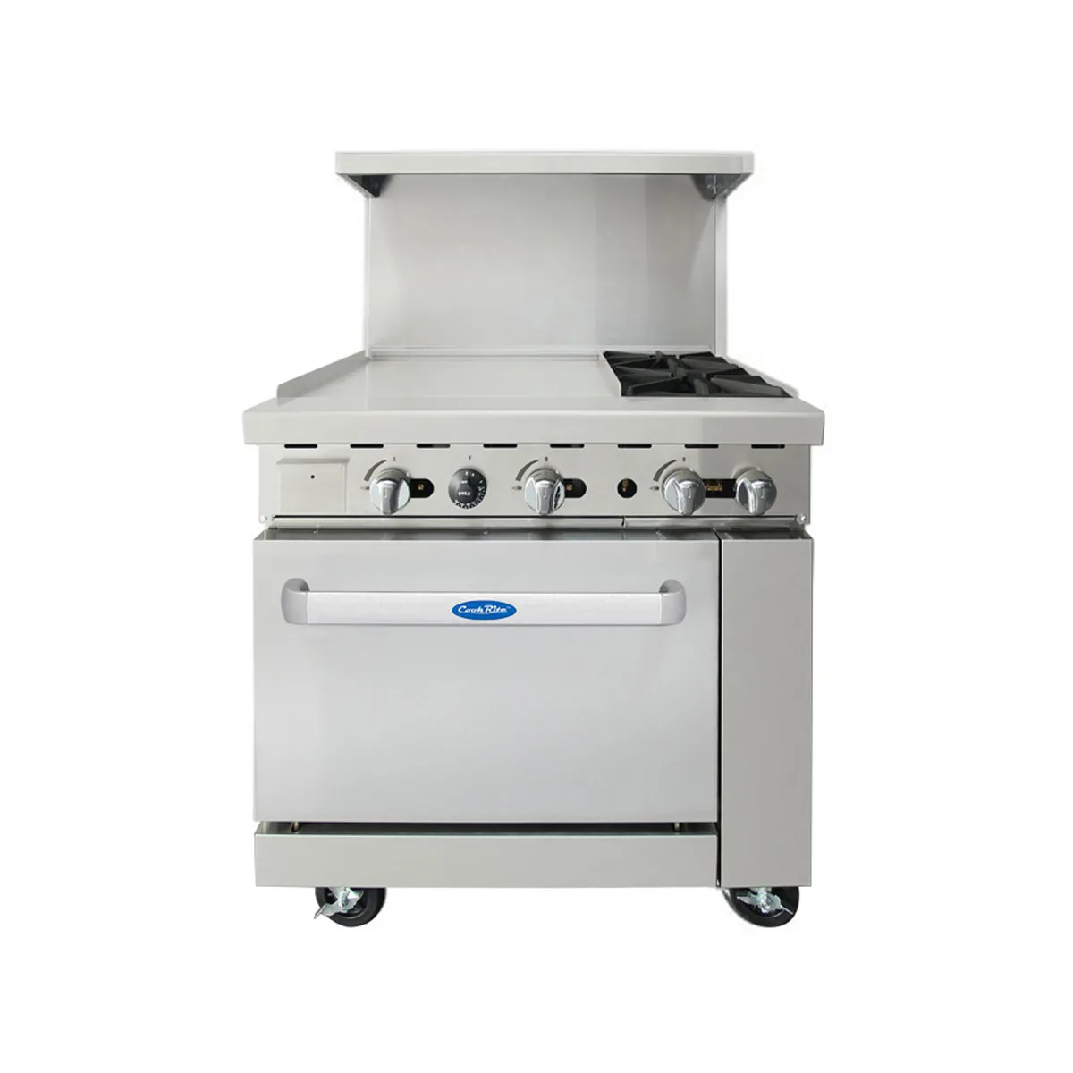 Atosa USA AGR-2B24GL-LP 36"  LP Gas Restaurant Range w/ (2) Open Burners, 24" Griddle, 121.000 BTU