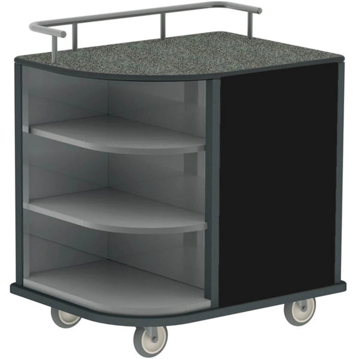 Lakeside 8713 Stainless Steel Self-Serve Compact Hydration Cart w/ 3 Open Corner Shelves 