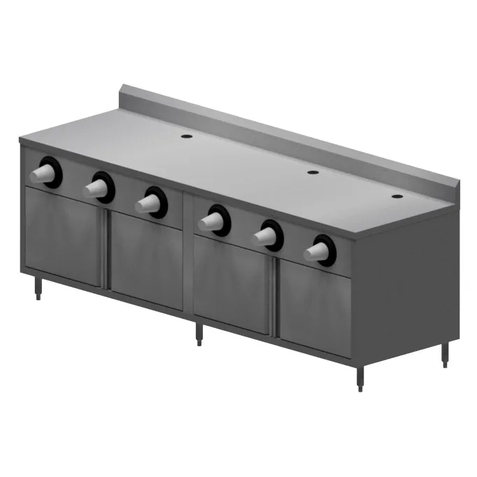 BK Resources MOD-BEVT Convenience Store/Work Table, Cabinet Base with Hinged Doors & (6) Cup Disp.