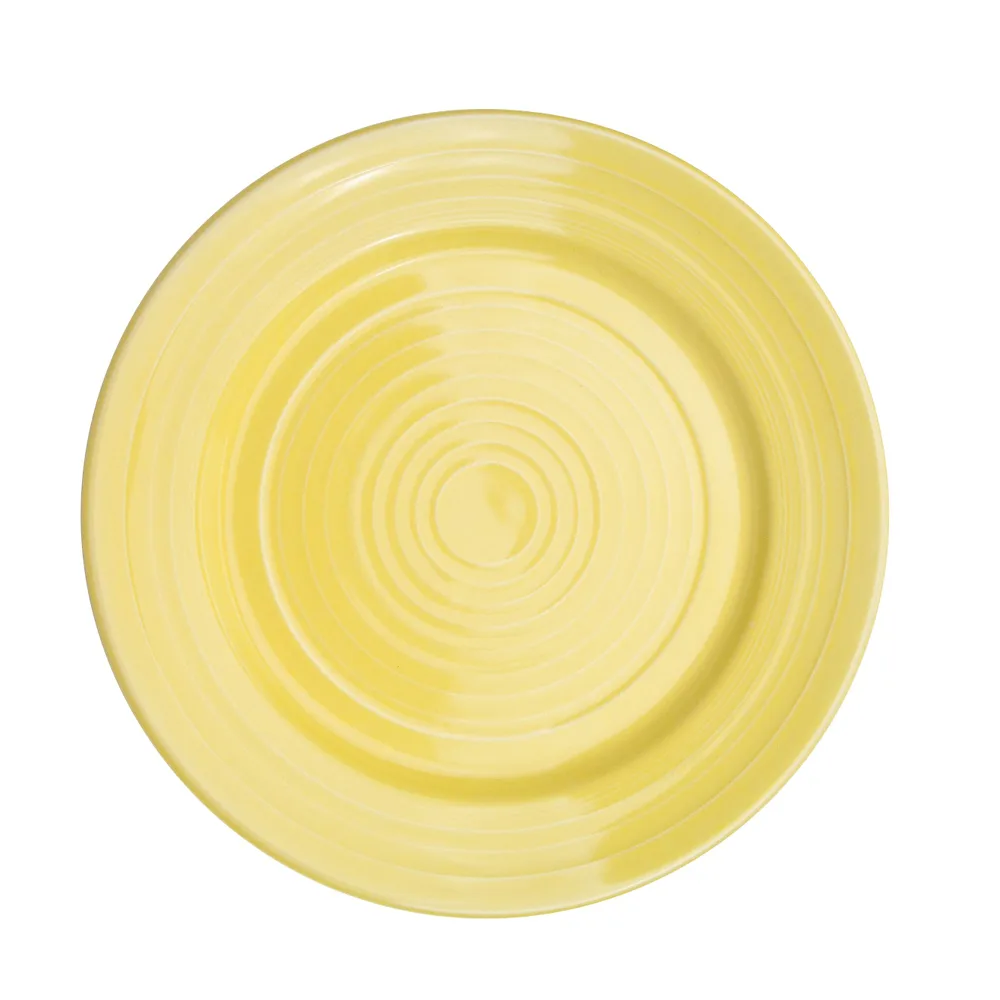 CACChina TG-9-SFL Tango Plate, 9-7/8" Dia x 1-1/4" H, Embossed Rim, Porcelain, Sunflower – 1 Dozen