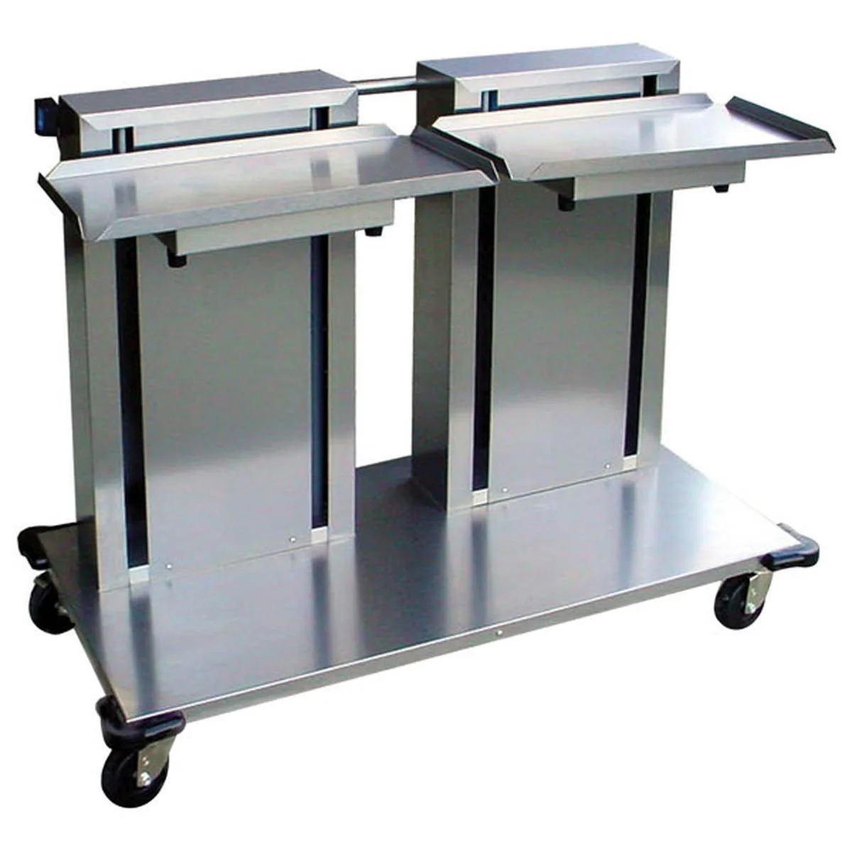 Lakeside 2814 Mobile Double Platform Cantilever Tray Dispenser for 12" x 22" Trays