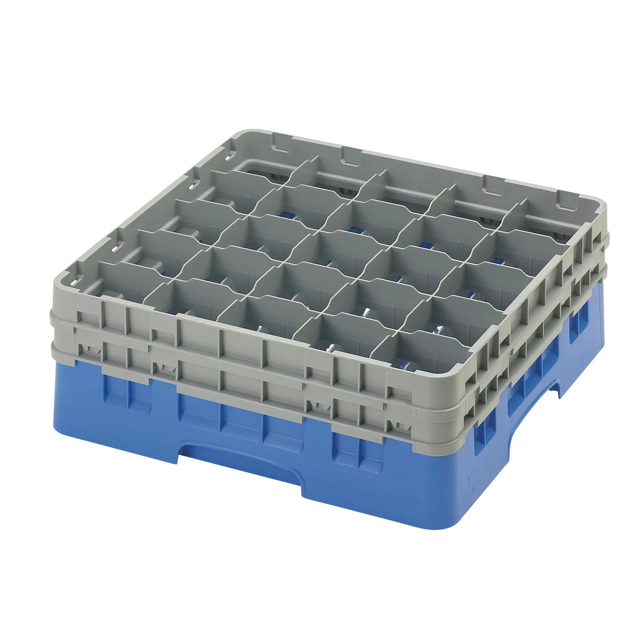 Cambro 25S534168 Camrack Glass Rack, Full Size, Blue, 19-3/4"x19-3/4"x7-1/4", 25 Compartments, 3-7/16" Max Dia, HACCP