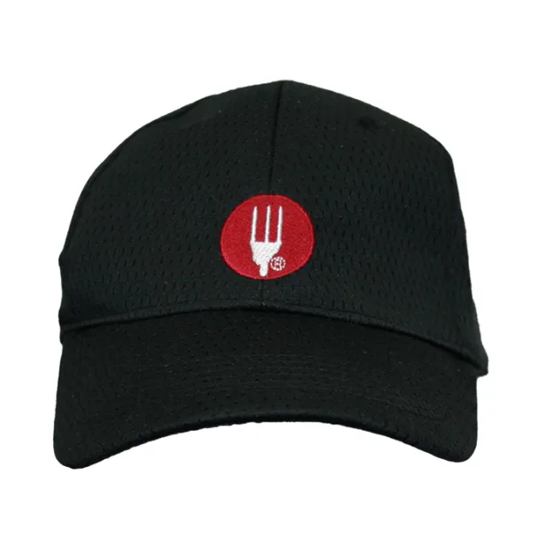 Chef Works PROMO-CP1-0 Logo Baseball Cap, Black, 100% Polyester, Adjustable Buckle, Size Fits Most
