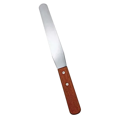 Omcan USA 80003 Bakery Spatula – 10" Stainless Steel Blade, 1‑3/8" Wood Handle, Brown