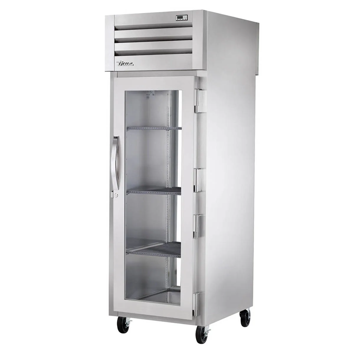 True STA1RPT-1G-1G-HC 27" 1-Section Pass-Thru Refrigerator w/ Front Glass & Rear Glass Door, Aluminum Interior-Stainless Floor
