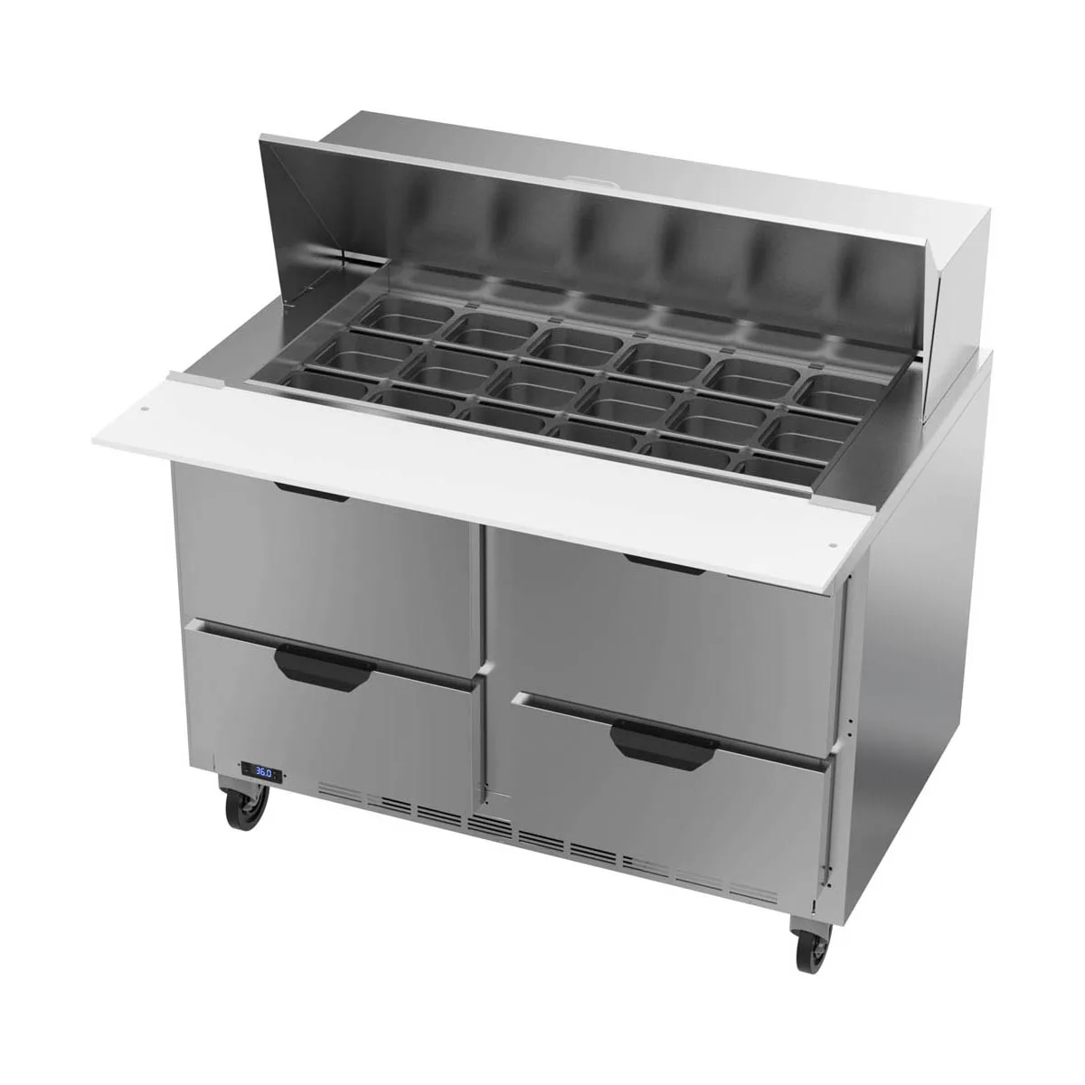 Beverage Air SPED48HC-18M-4 48" Mega Top Sandwich/Salad Prep Table w/ 4 Drawers, 18 Pans