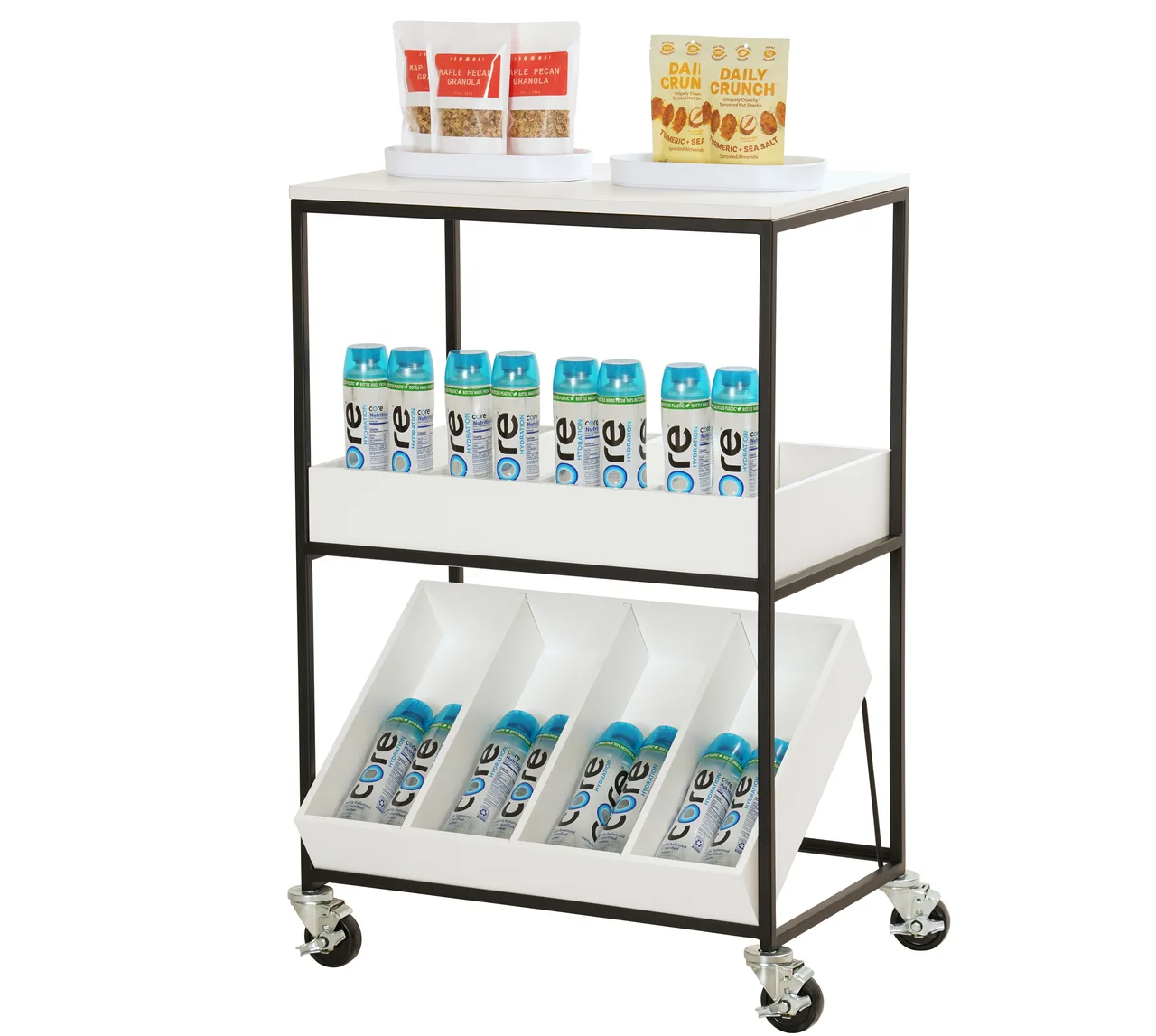 Cal-Mil 23166-15 Merchandising Cart, 3-Tier, 28"W x 20"D x 40"H, White