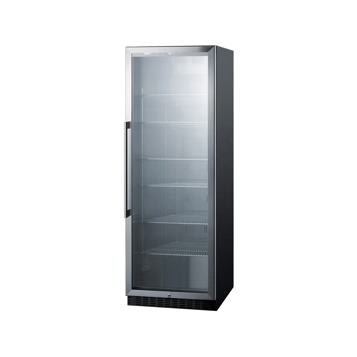 Summit SCR1401 24" Beverage Center w/ Right Hinged Glass Door, Black Exterior, 12.6 cu.ft