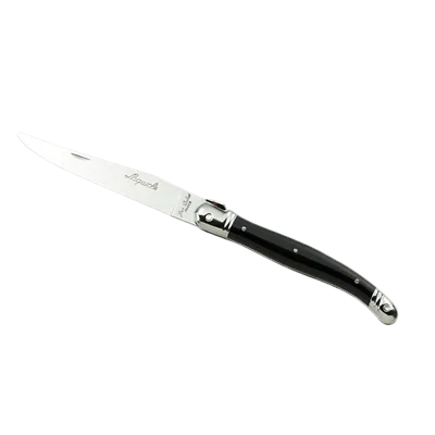 Steelite 5392S079 - 9" Steak Knife, 2.5 mm Stainless Steel Blade, Black Handle, Sharpened - 6/Pack