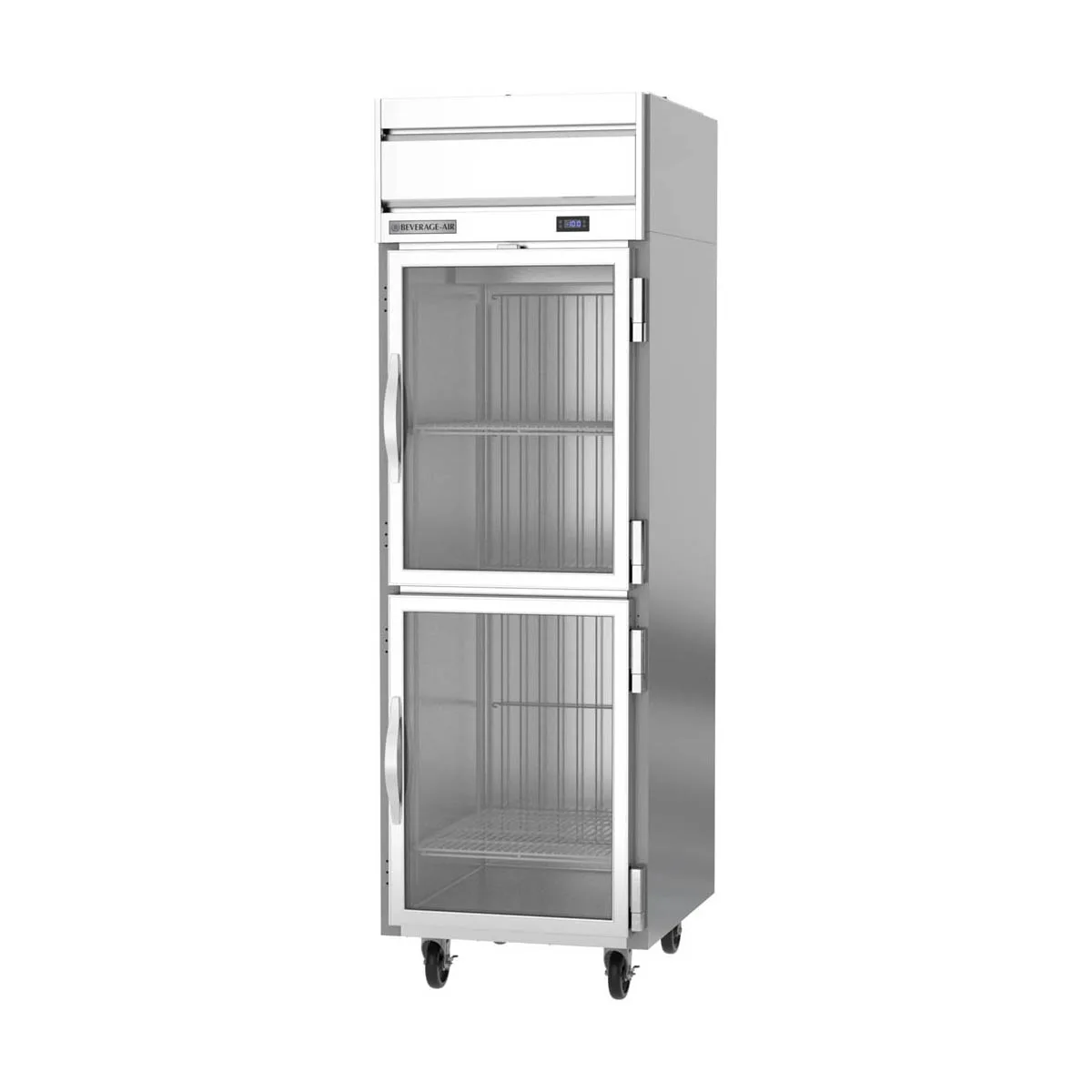 Beverage Air HFS1HC-1HG 26" 1-Section Reach-In Freezer, 2 Half Glass Doors, Top Mounted, 21 cu. ft.