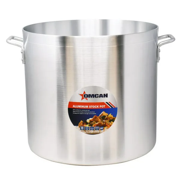 Omcan USA 43373 Stock Pot – 60 Qt, 16-1/2" Dia x 17-1/2" Deep, Dual Handles, Aluminum, NSF