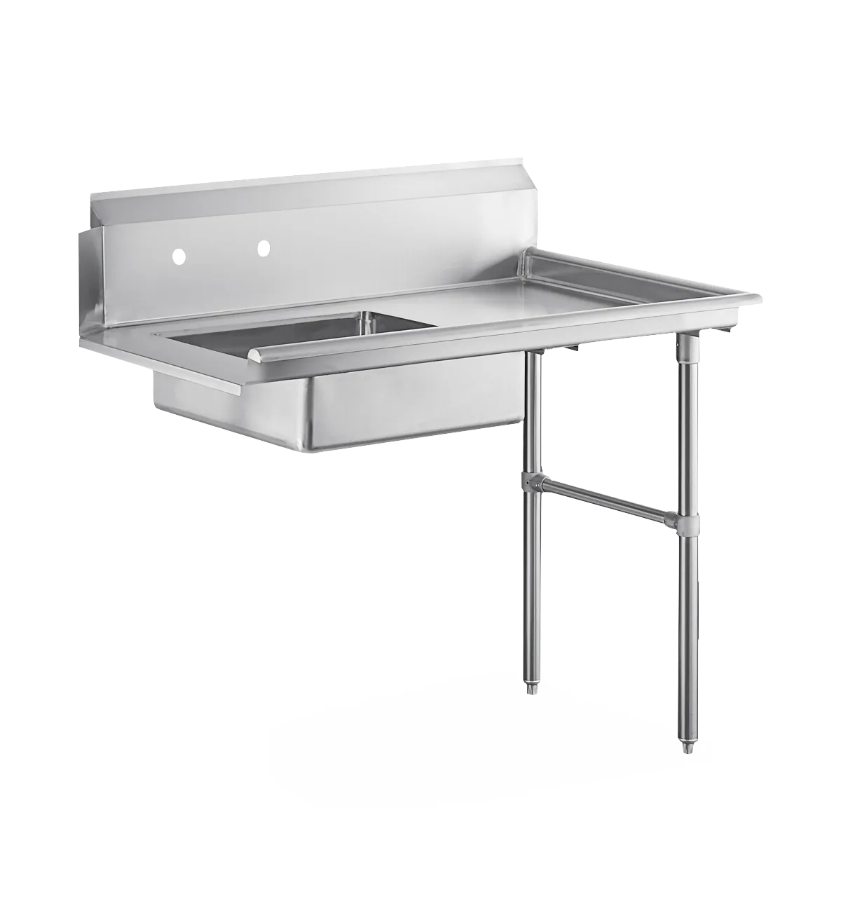 Steel Works SWUDT-48R 48"x30" Undercounter Dishtable with 20"x20" Bowl, 16 Gauge Top / Right