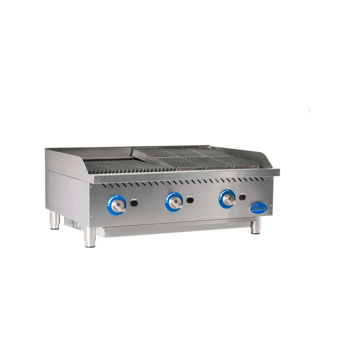Globe GCB36G-SR 36" Countertop Gas Charbroiler w/ Stainless Steel Radiant, (3) Burners, 120.000 BTU