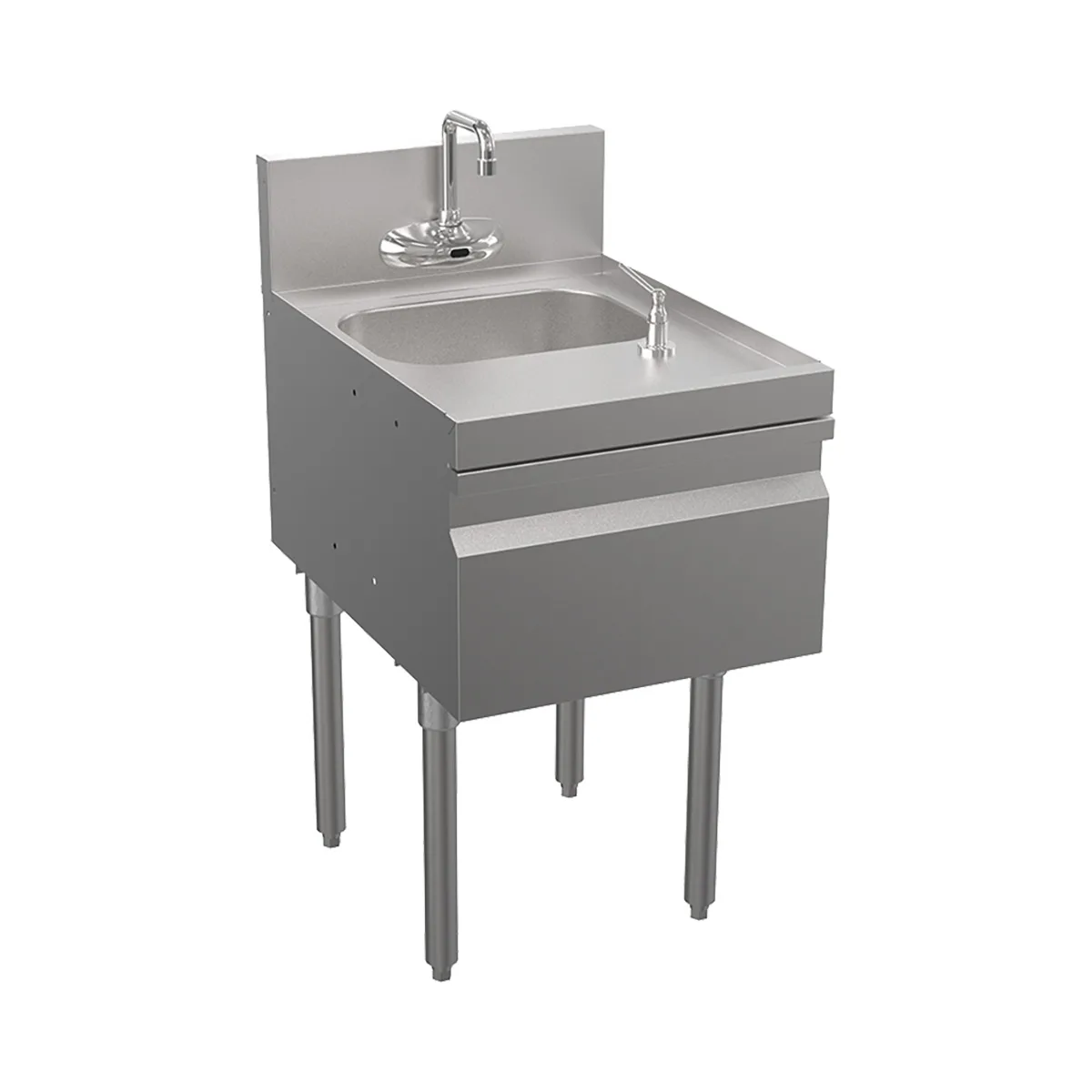 Krowne KR19-18ST-E Underbar Sink Units, 1 Compartment with Soap & Towel Dispenser