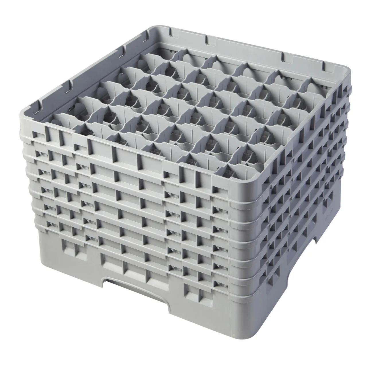 Cambro 36S1114151 Camrack Glass Rack, Full Size, Soft Gray, 36 Compartments, 19-3/4" x 19-3/4", HACCP