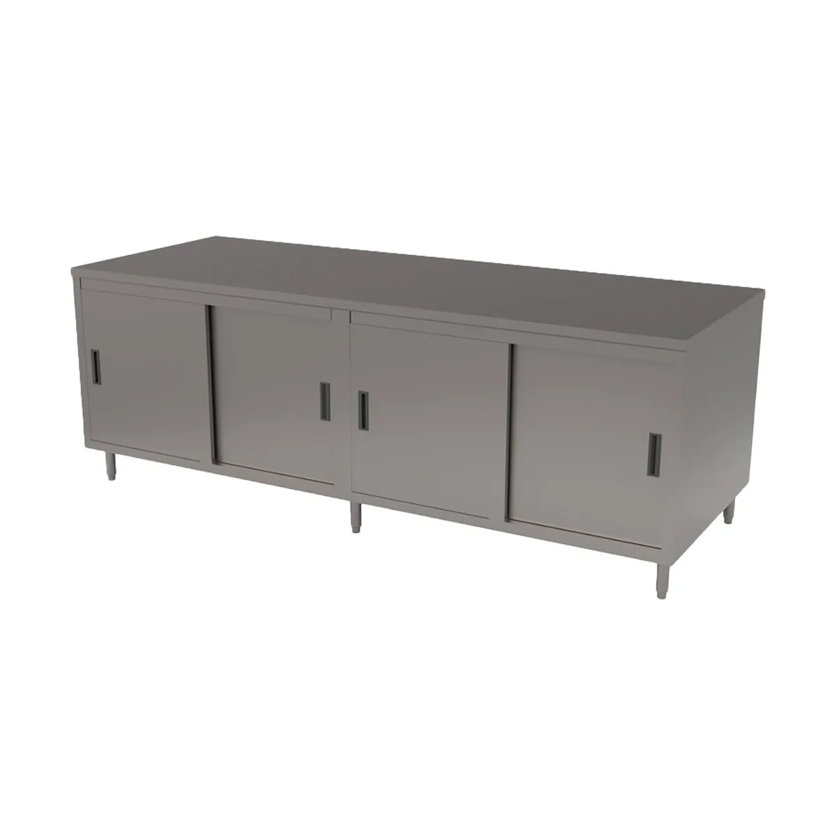 BK Resources CST-3696S2 Sliding Doors Chef Table with 8 Doors, 96"W x 36"D / Dual Access