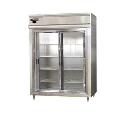 Continental Refrigerator D2RESNSASGD 57" 2-Section Reach-In Refrigerator w/ 2 Sliding Glass Doors, Stainless Steel Exterior, 40 cu. ft.