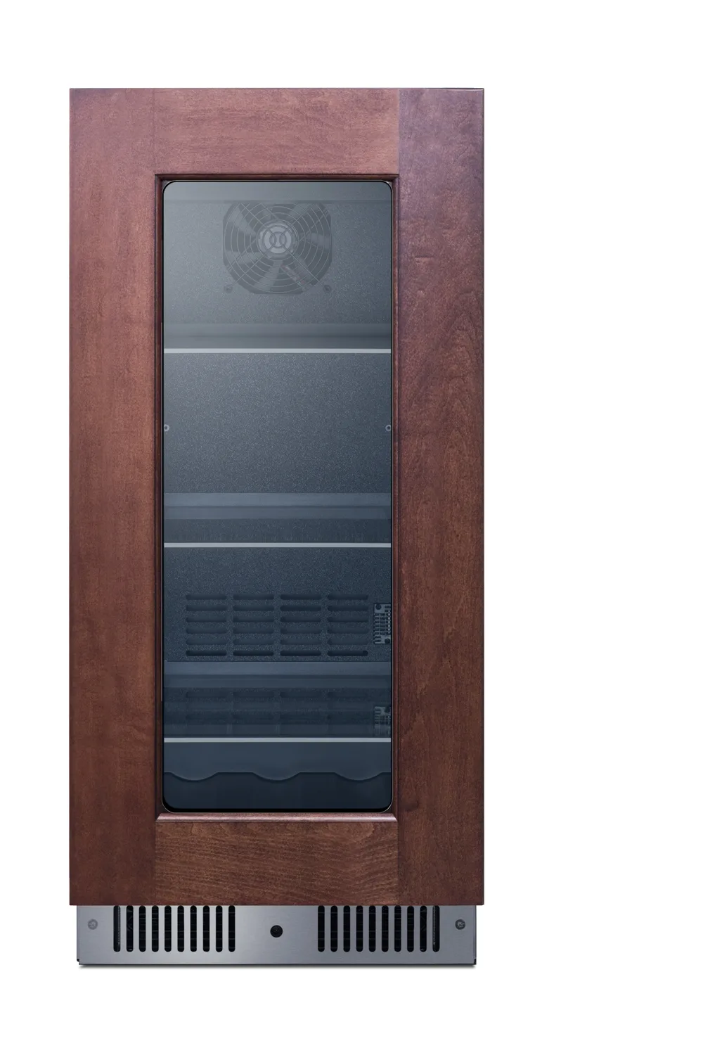 Summit CL156BV1PNR 15" Wide Undercounter Glass Door Merchandiser, 2.6 cu ft, Black, LED, R600a, 115V