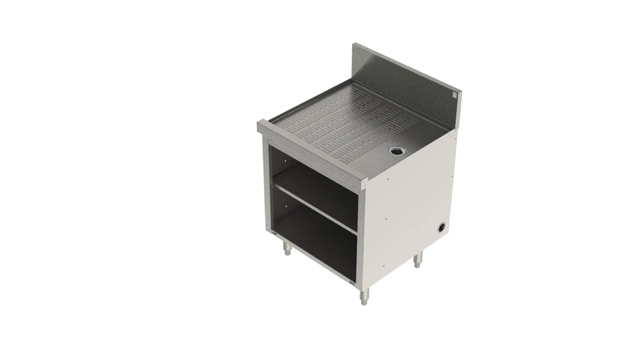 Perlick SC16 Underbar Storage Cabinet, Drainboard Top, 16"W X 24"D, Open Front