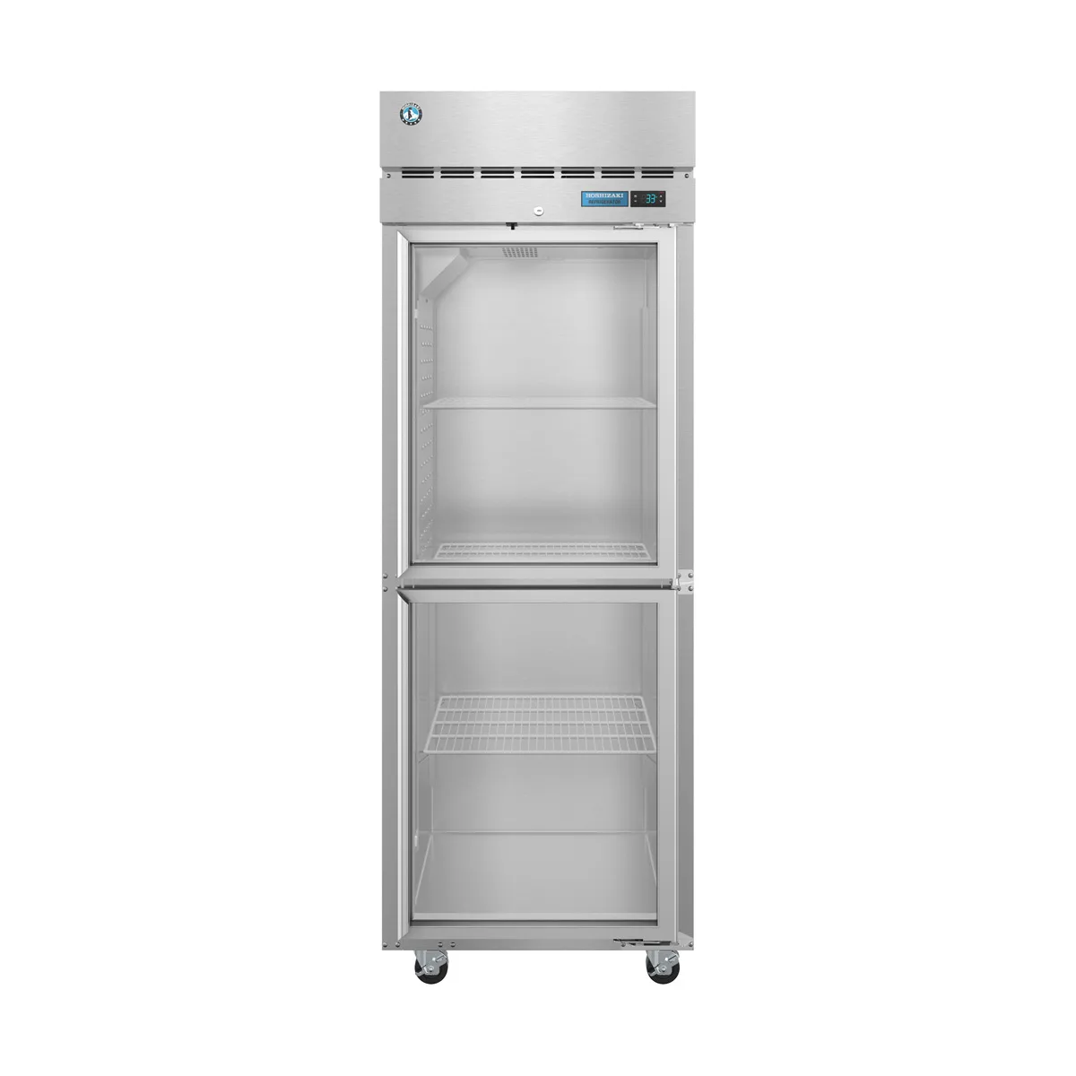 Hoshizaki R1A-HG 27" 1-Section Reach-In Refrigerator w/ 2 Glass Half Doors, Top Mounted, Stainless Steel, 23 cu. ft.