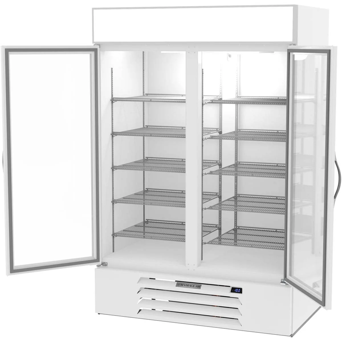 Beverage-Air MMF49HC-1-W-IQ 52" 2 Glass Door Merchandiser Freezer in White, 46.2 cu. ft.