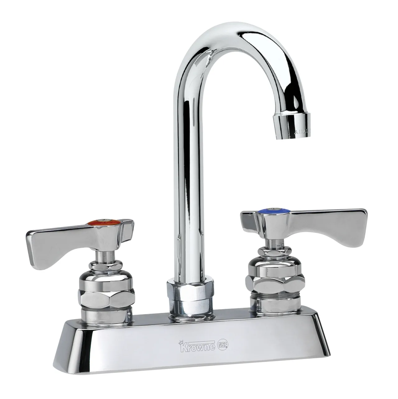 Krowne 15-302L Royal Series Low Lead Deck Mount Faucet w/ 4" Centers, 8.5" Gooseneck Spout