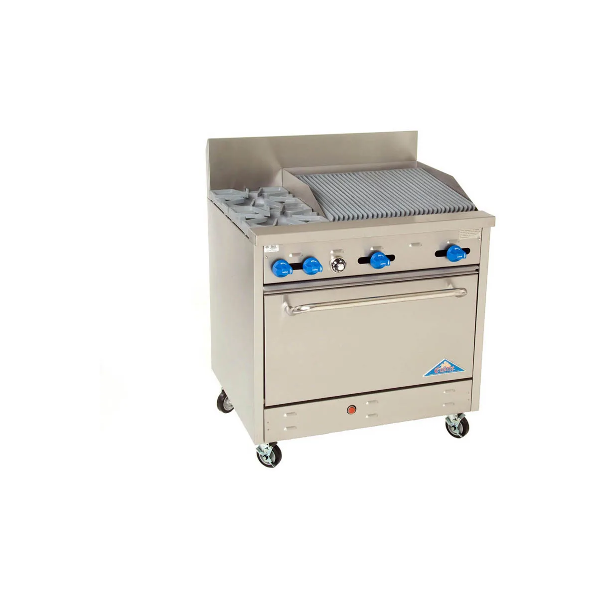 Comstock-Castle FK430-1.5RB 36" Gas Range w/ (2) Open Burners, 18" Charbroiler, (1) Standard Oven, 150.000 BTU