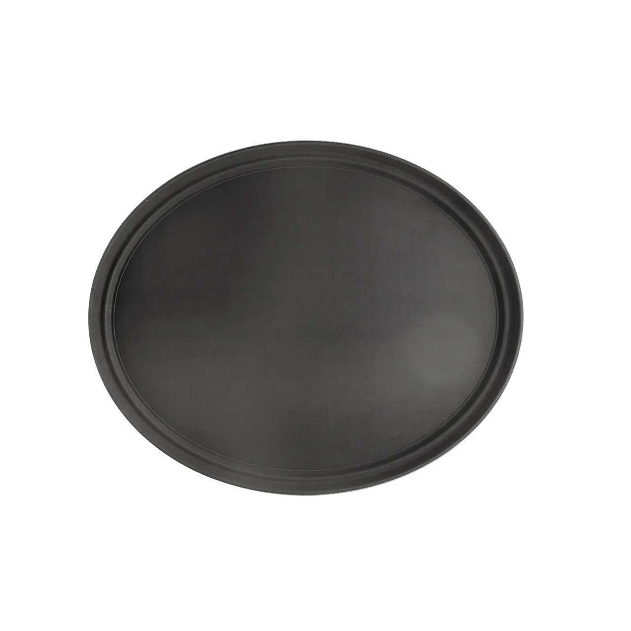 CAC China PDTO-2722BK Tray – Oval Plastic Serving Display, 27" x 22", Black, NSF Certified