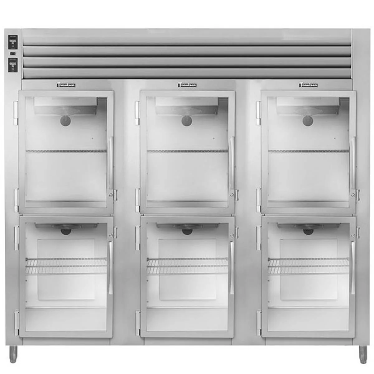 Traulsen AHT332W-HHG 86" 3-Section Reach-In Refrigerator w/ 6 Glass Half-Doors, Remote, 79 cu. ft.