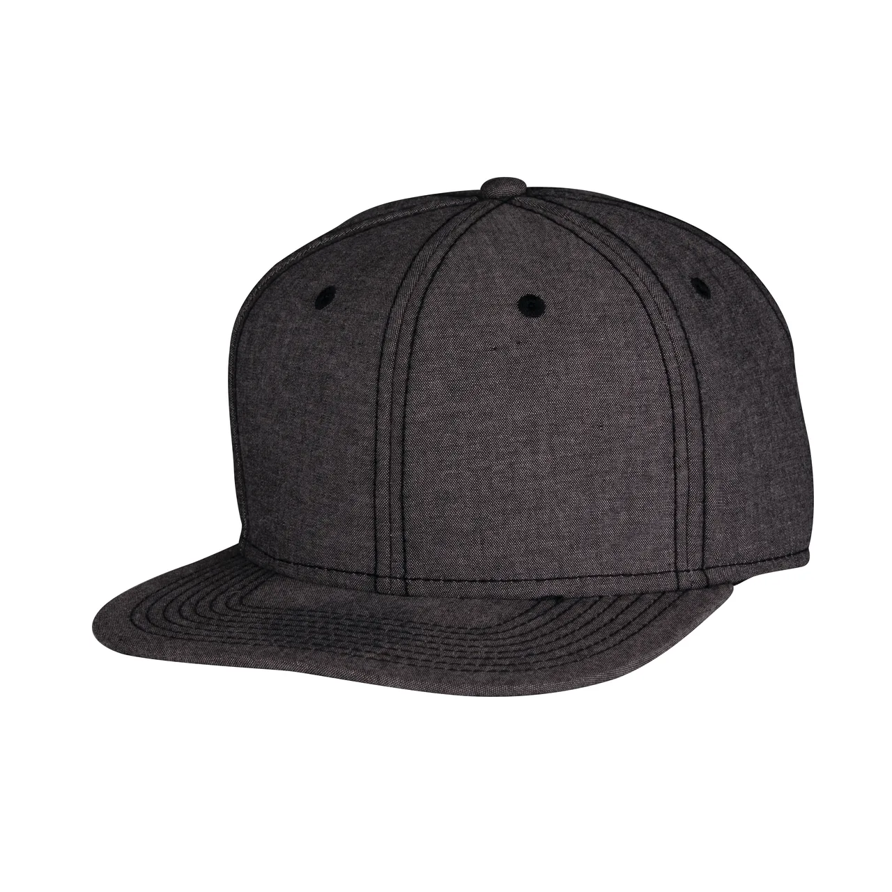 Chef Works 191188-BLK-SM Chambray Chef Hat, Profile Snap Back, One Size, Black, 60/40 Cotton/Poly