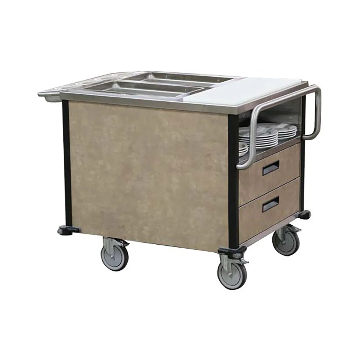 Lakeside 6755 34" Suzyq Hot Food Cart, (2) Full Size 6" Deep Hot Wells