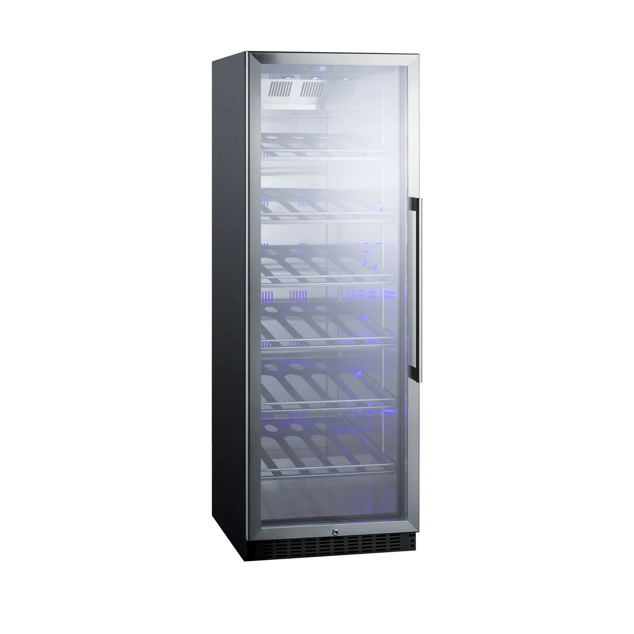 Summit SCR1401LHCH 24" Glass Door Wine Refrigerator, Single Temperature, 35 Bottles