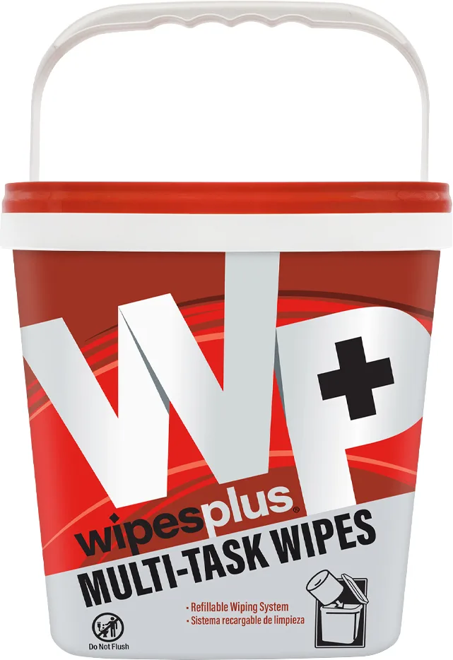 Carlisle 38030 Wipesplus®Multi-Task Buckets, Square, with Lid, Red Lids