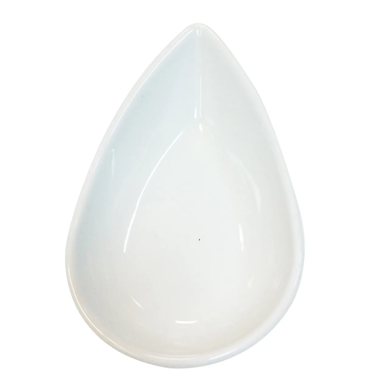 GET PA1101610224 Teardrop Plate, 4-1/2" x 2-2/3", Rolled Edge, Porcelain, Bright White - 1 Dozen