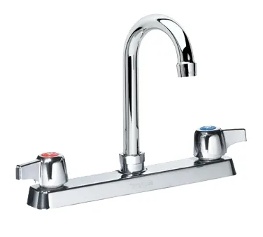 Krowne 13-802L Silver Series Low Lead Deck Mount Faucet w/ 8" Centers, 8.5" Gooseneck Spout