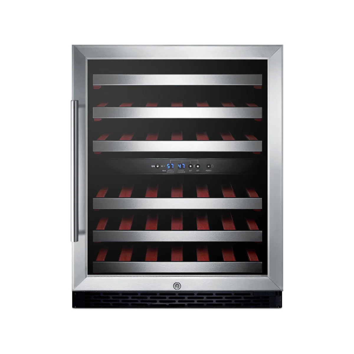 Summit SWC530BLBISTCSSADA 24" Glass Door Wine Refrigerator, Dual Temperature, 36 Bottles