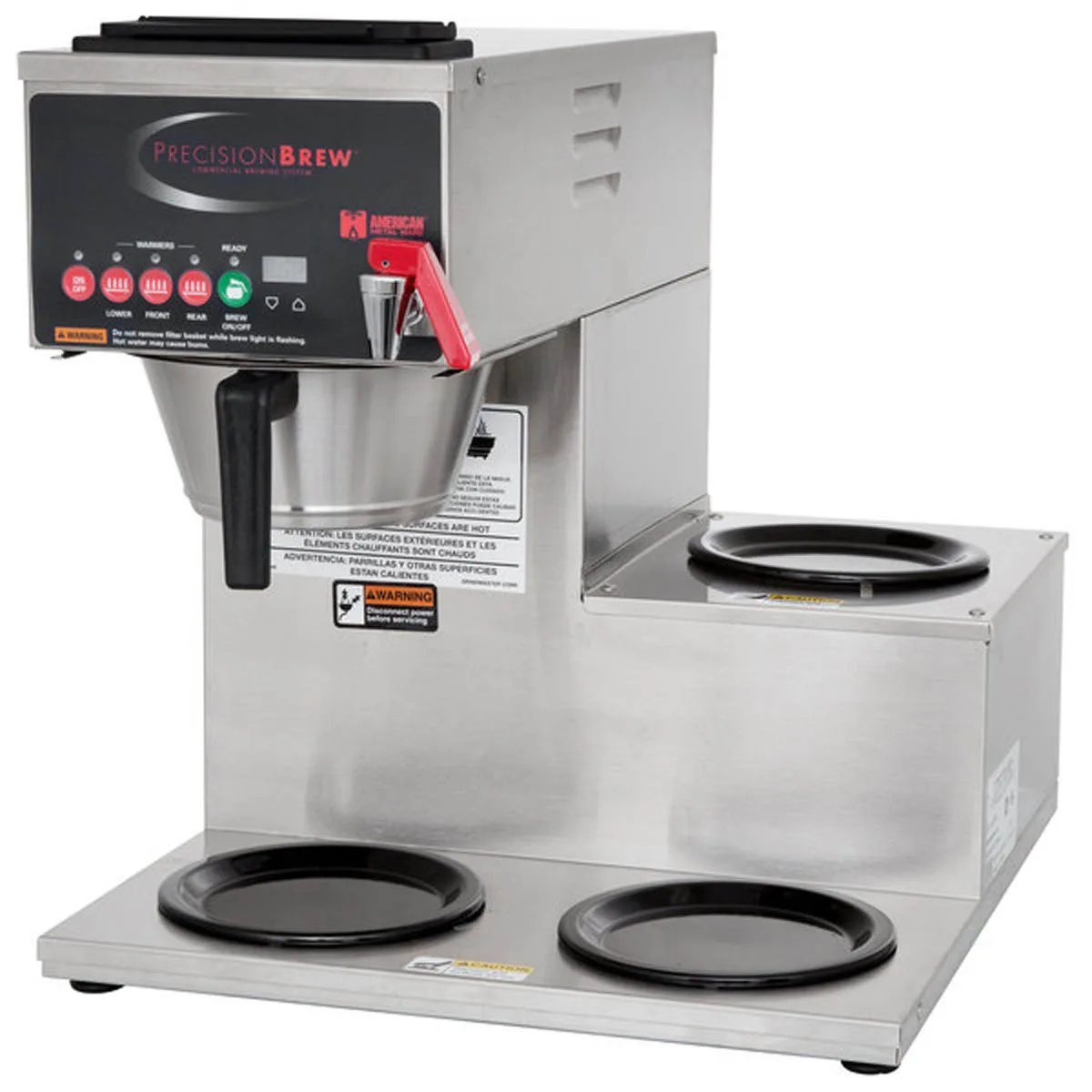 GRINDMASTER B-3WR-120V Automatic Fill Coffee Brewer for Decanters With Hot Water Faucet, Single