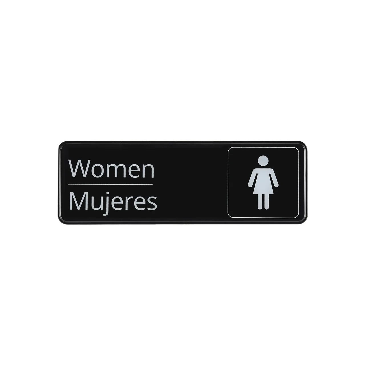 CAC China SCS3-WO10 Compliance Sign, 9" x 3"H, English/Spanish, Heavy-Duty Plastic, Black
