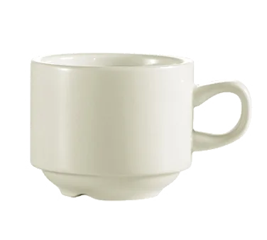 CAC China REC-1 - 7 oz 3½" Dia x 3" H Stoneware Coffee Cup, White, Dishwasher Safe - 1 Dozen