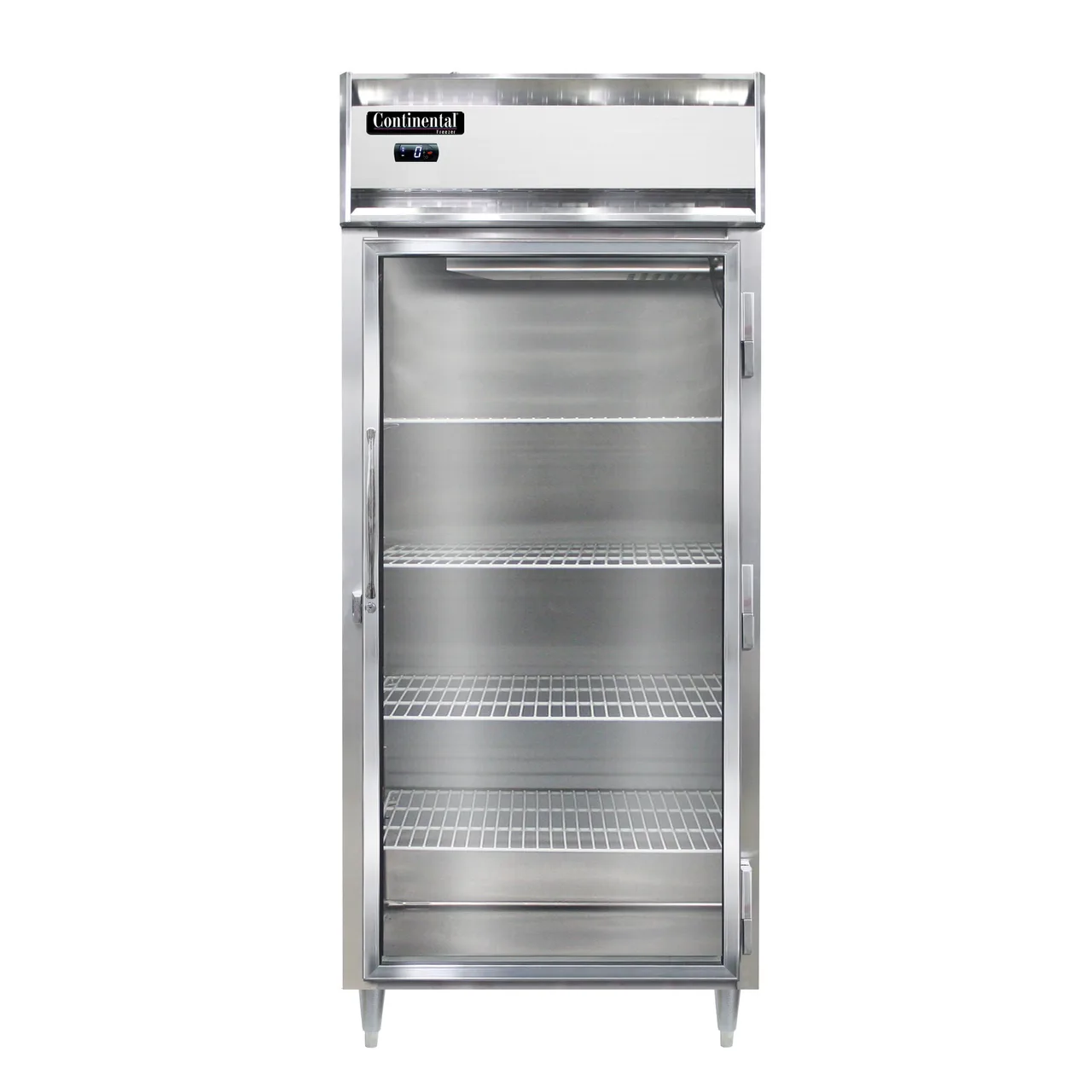 Continental Refrigerator D1FXNSSGD 36" 1-Section Reach-In Freezer, Glass Door, Top Mounted, 32 cu. ft., Stainless Steel
