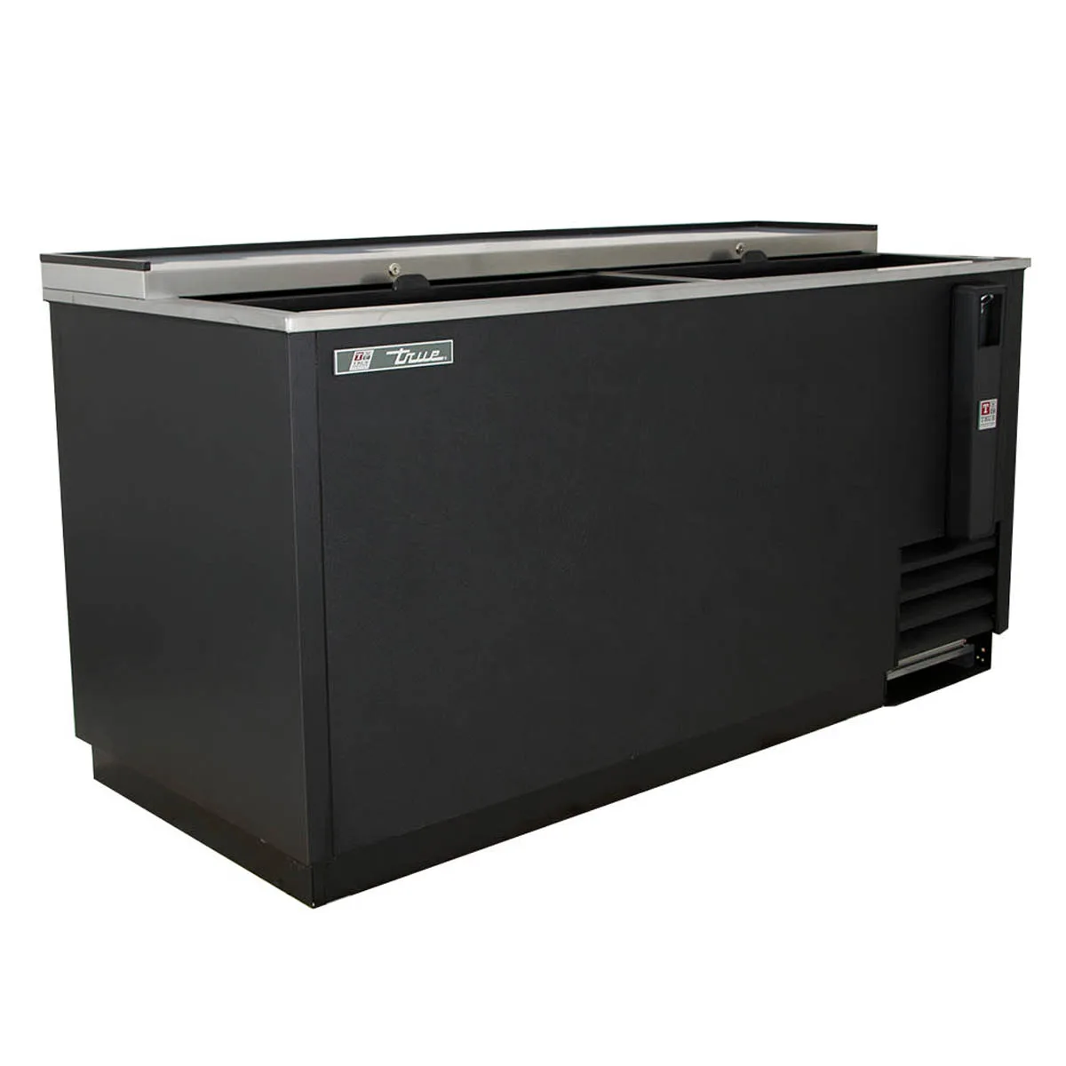 True TD-65-24-HC 64" Solid Slide Lid Deep Well Horizontal Bottle Cooler with Hydrocarbon