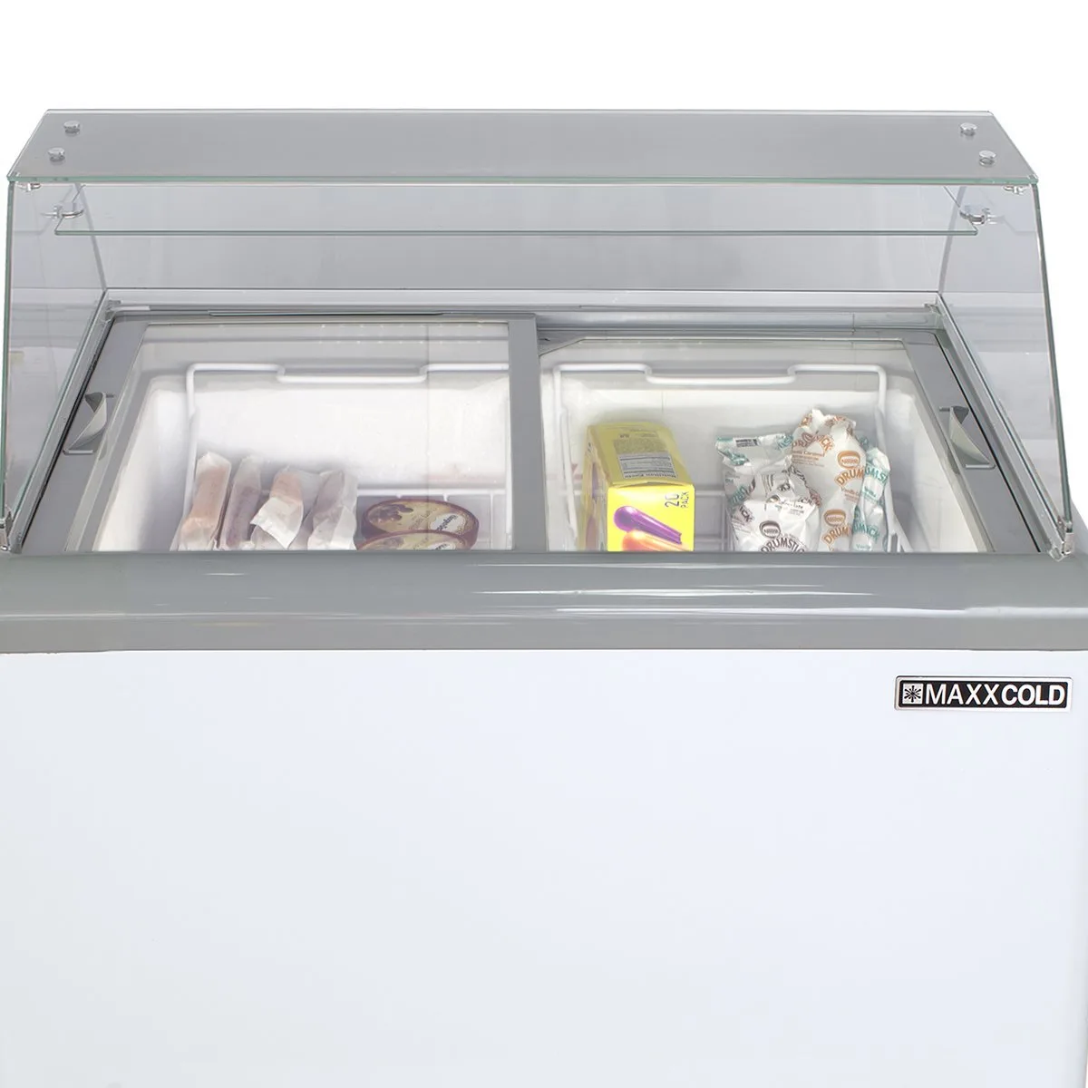 Maxx Cold MXDC-4 31" Ice Cream Dipping Cabinet w/ Curved Sneeze Guard