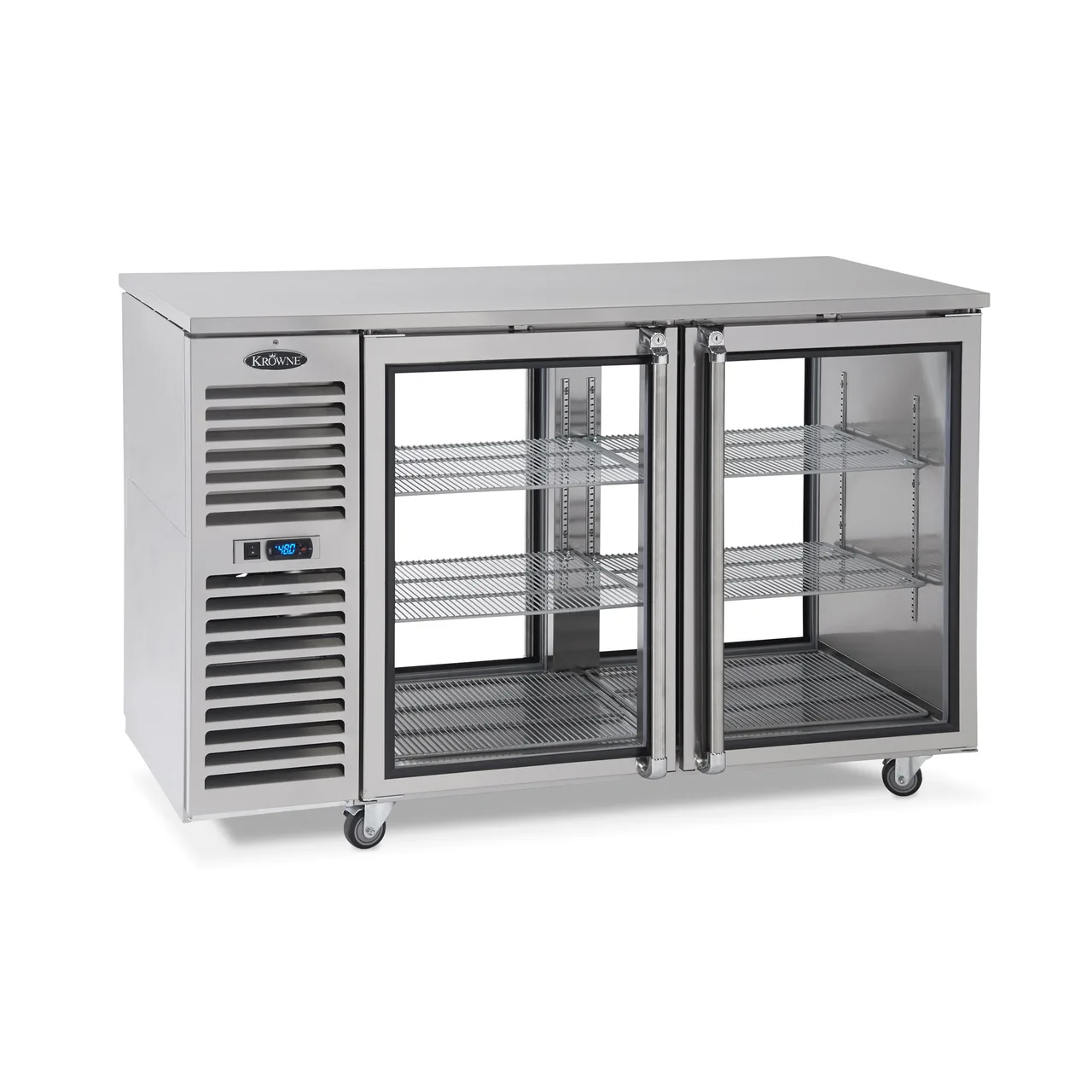 Krowne KPT84L 84" Pass-Thru Solid Door Back Bar Cooler