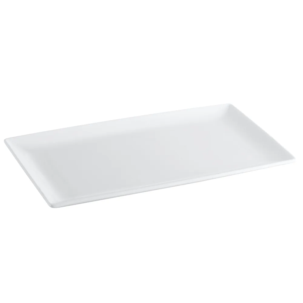 CAC China NGA-541 Niagara Platter, 13½" L x 7⅞" W x 7/8" H, Rect Deep Rim Porc, BoneWhite - Dozen